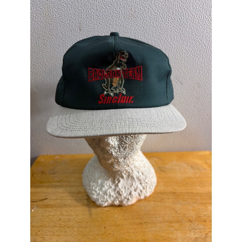 Vintage Sinclair Oil Balloon Team Snapback Hat K-Products Green Corduroy Brim